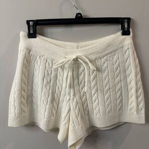 NWT Rachel Parcell High Waist Cable Knit Shorts in Cream